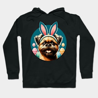 Brussels Griffon with Bunny Ears Enjoys Easter Fun Hoodie